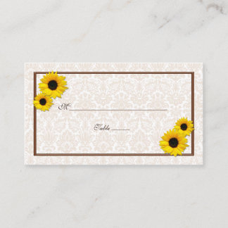 Tournesol Damas Floral Mariage Cartes de Place