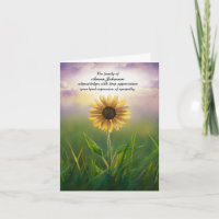 Tournesol dans un Carte de remerciements de sympat
