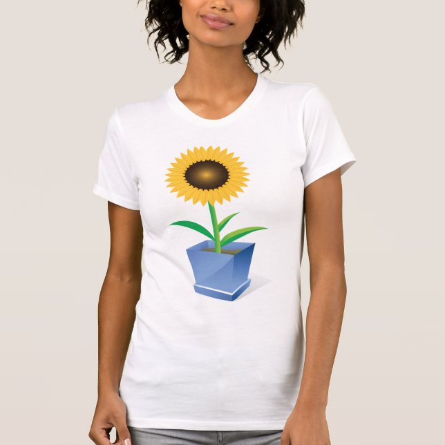 Tournesol Dans Un T-shirt Femme Pot (Devant)
