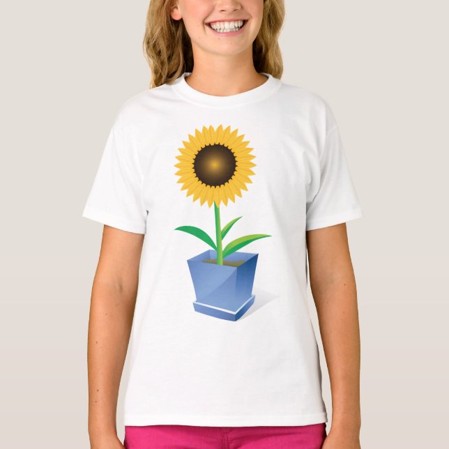 Tournesol Dans Un T-shirt Girls Pot (Devant)