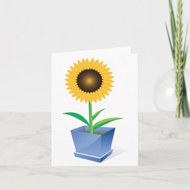 Tournesol Dans Une Carte Pot Note (Devant)