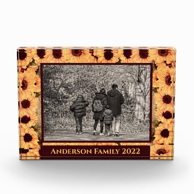 Tournesol D'Automne Avec Bloc Photo Texte (Devant)