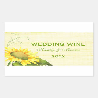 Tournesol de Posh + Mariage  Étiquette bouteille d