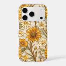 Tournesol doré Art Nouveau Vitrail Floral