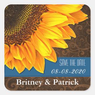 Tournesol du pays Enregistrer la date Stickers de
