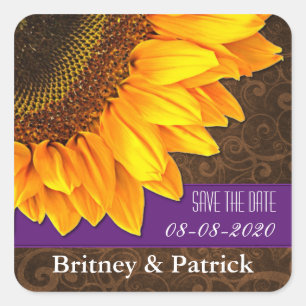 Tournesol du pays Enregistrer la date Stickers de 