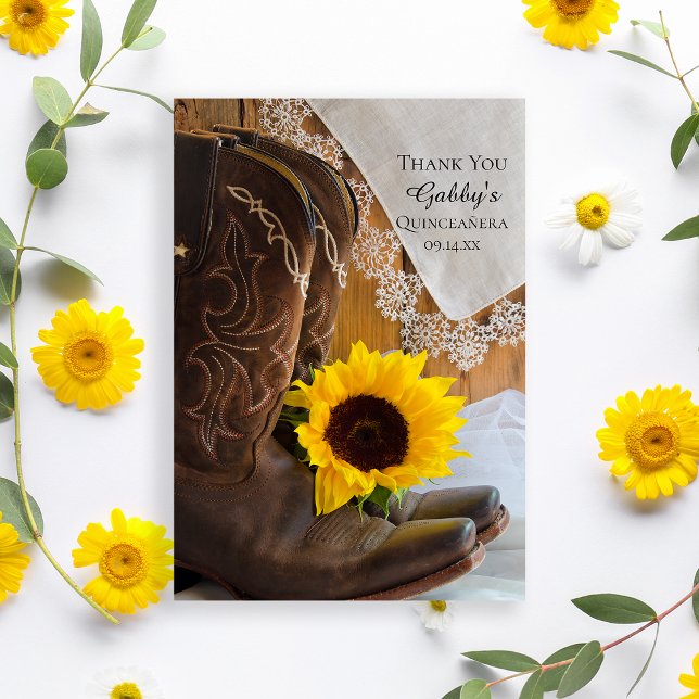 Tournesol du pays et dentelle Quinceañera Merci (Créateur téléchargé)