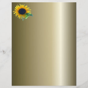 Tournesol en pleine floraison sur or