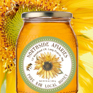 Tournesol et miel d'abeille Étiquette Sage Dotée B