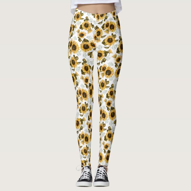 Tournesol Été Floral Pattern Leggings (Devant)