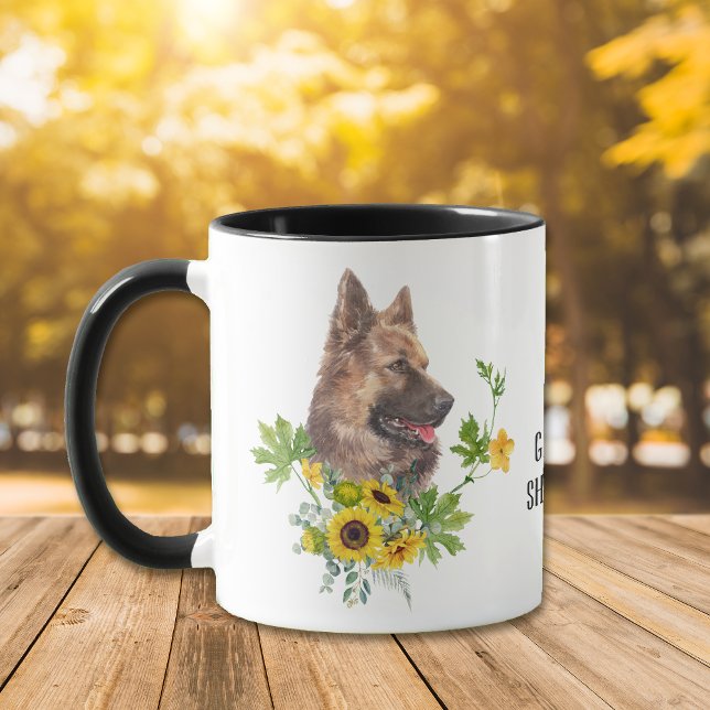 Tournesol Eucalyptus Allemand Berger Chien Mug (Créateur téléchargé)