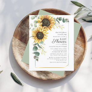 Tournesol Eucalyptus Invitation Baby shower vert