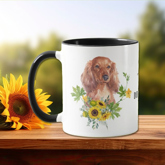 Tournesol Eucalyptus Rouge Dachshund Mug (Créateur téléchargé)