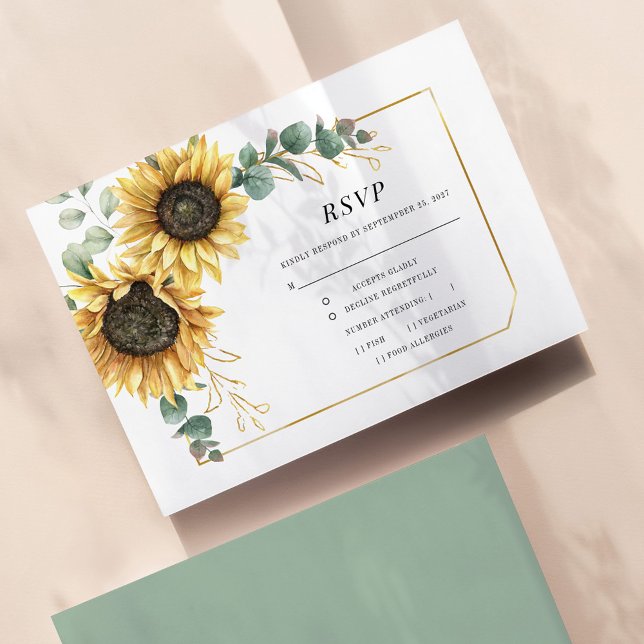 Tournesol Eucalyptus Verdure or botanique RSVP (Créateur téléchargé)