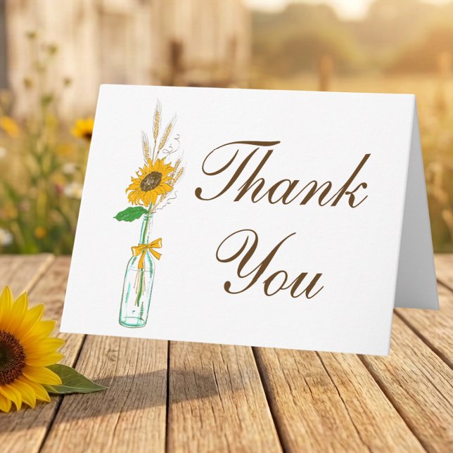 Tournesol floral de campagne Merci Mariage rustiqu (Créateur téléchargé)