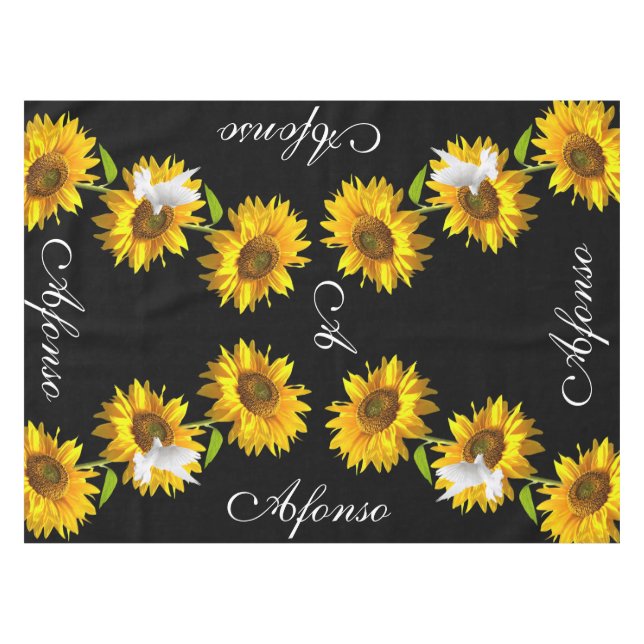 Tournesol Floral Dove Nappe (Devant (Horizontal))