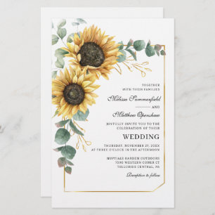 Tournesol Floral Eucalyptus Mariage de verdure