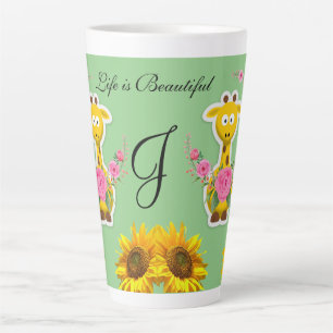 Tournesol Floral Giraffe Latte Mug