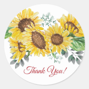 tournesol, floral merci stickers