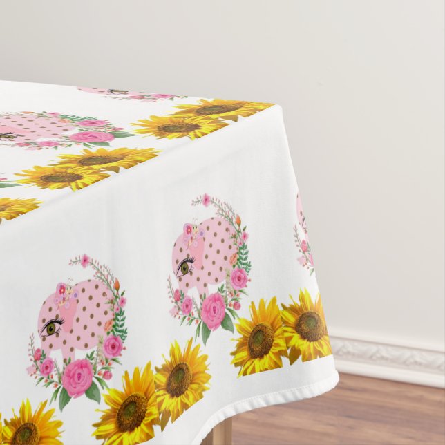Tournesol Floral rose Elephant Nappe (In Situ)
