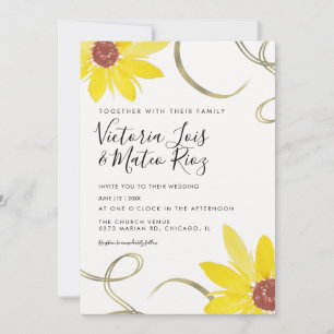 Tournesol floral sauvage tourbillonnant aquarelle