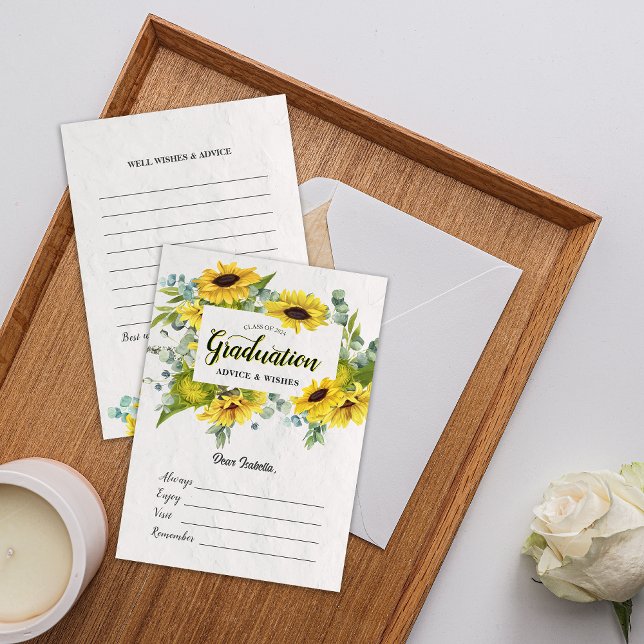 Tournesol Graduation Bonne volonté Carte de conser (Sunflower Graduation Well Wishes Keepsake Card)