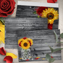 Tournesol gris rustique et Mariage rose rouge