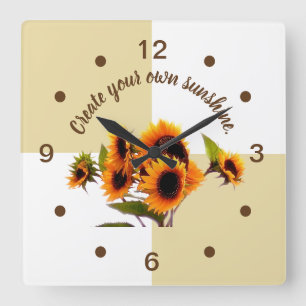 Tournesol   Horloge kaki et blanche