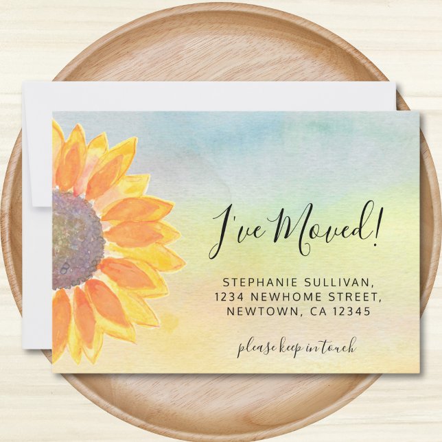 Tournesol J'ai Déplacé Colorful Moving Faire-part (Créateur téléchargé)