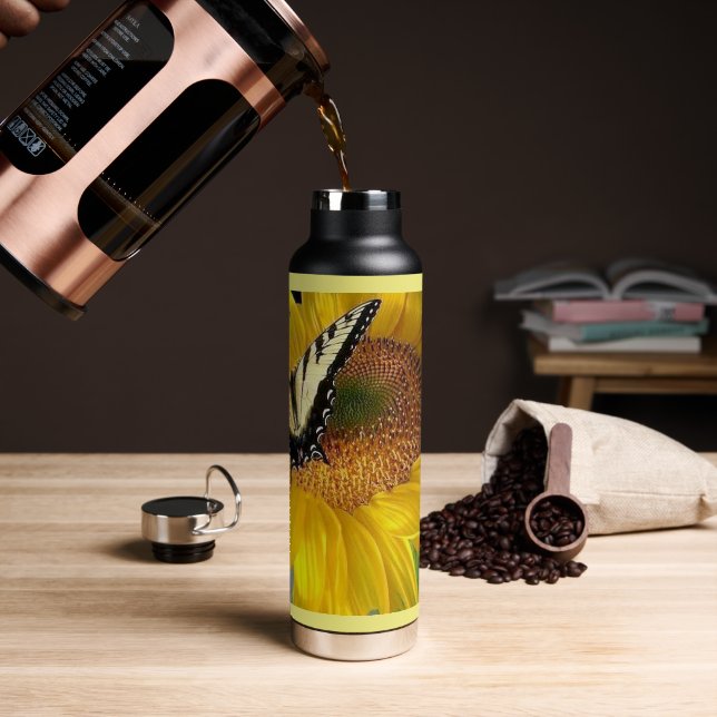 Tournesol jaune avec Bouteille d'eau papillon (Gym)