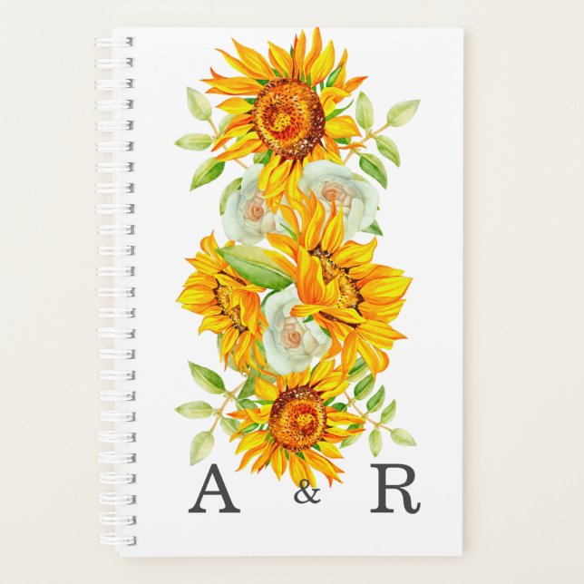 Tournesol jaune avec Monogramme personnalisé (Devant)