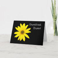 Tournesol jaune Bonne Carte : Salutation galloise