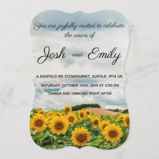 Tournesol Jaune Russe Faire-part de mariage