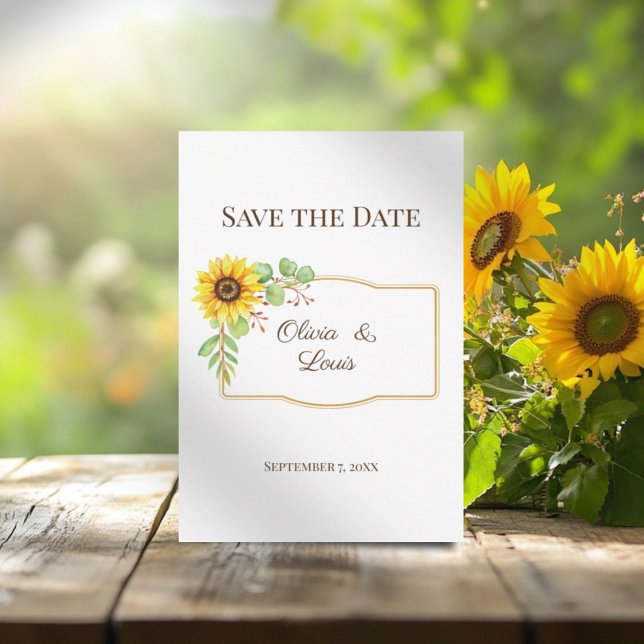 Tournesol mariage Boho enregistrer la carte de dat (Créateur téléchargé)