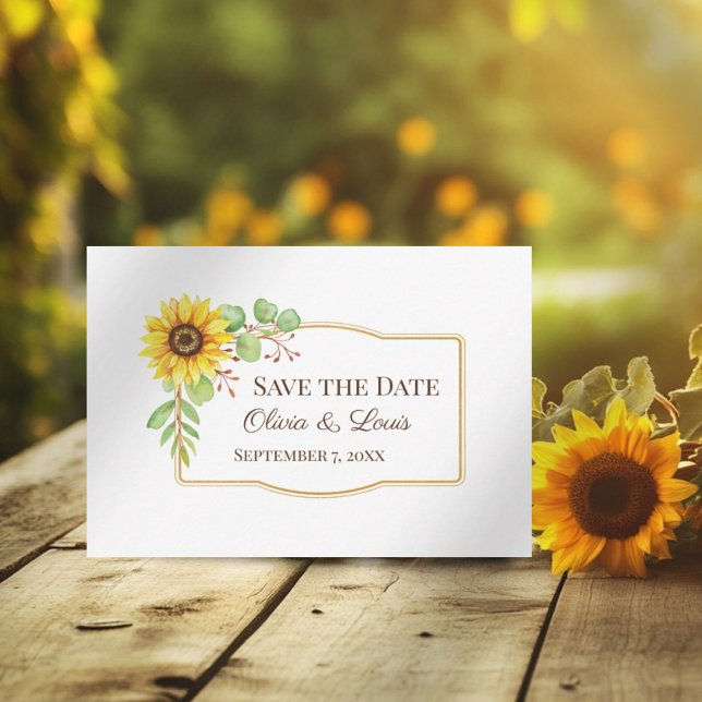 Tournesol mariage Boho enregistrer la carte de dat (Créateur téléchargé)