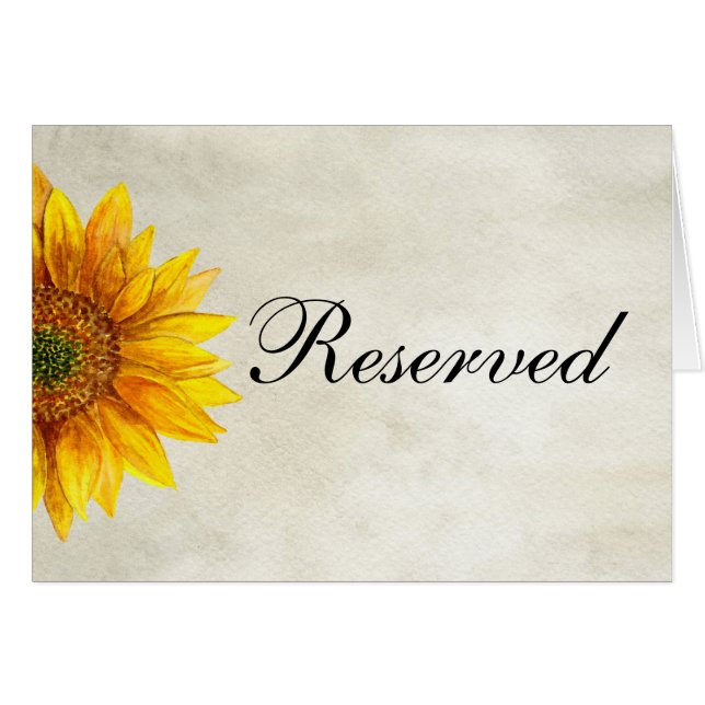 Tournesol. Mariage rustique. Panneau de réservé co (Devant Horizontal)