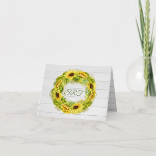 Tournesol Merci ou Carte Vierge