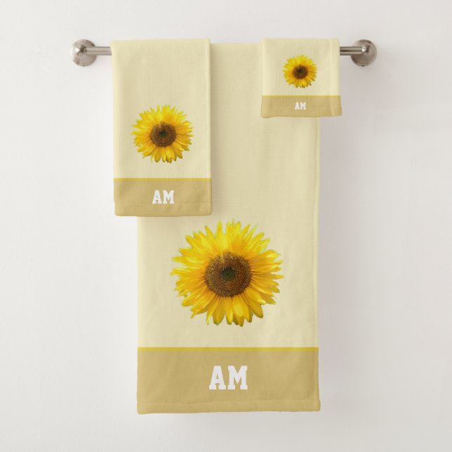 Tournesol & monogramme sur beige clair (En situation)
