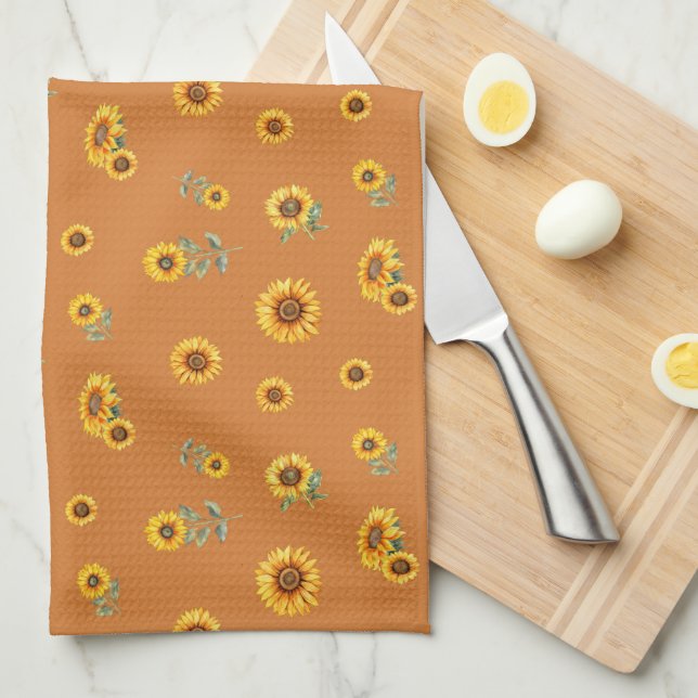 Tournesol Motif Grand Serviette de cuisine (Quart Plié)