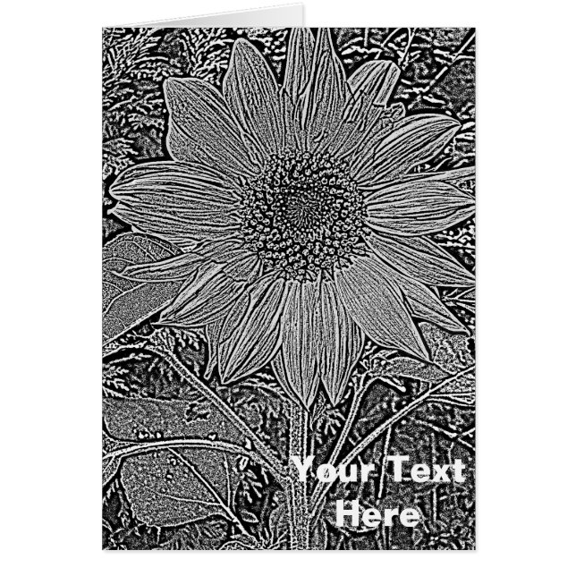 tournesol noir et blanc art moderne original (Devant)