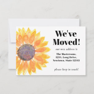 Tournesol Nous avons déménagé Faire-part en mouvem