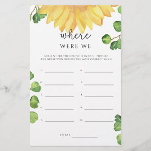 Tournesol Où étions-nous jeu de douche nuptiale