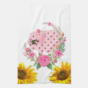 Tournesol Papillon Eléphant Floral Serviette de cu