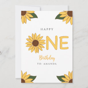 Tournesol personnalisé Première Bonne carte d'anni