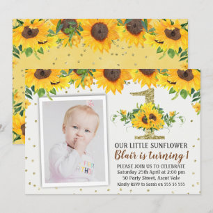 Tournesol photo premier anniversaire Invitation fi
