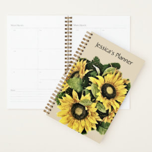 Tournesol Planner 5,5 po x 8,5 po - Personnalisé
