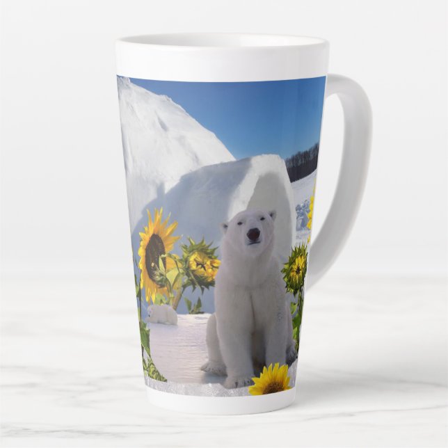 Tournesol Polaire Ours Latte Mug (Angle droit)