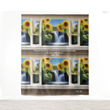 Tournesol positif espoir cascade Tapisserie