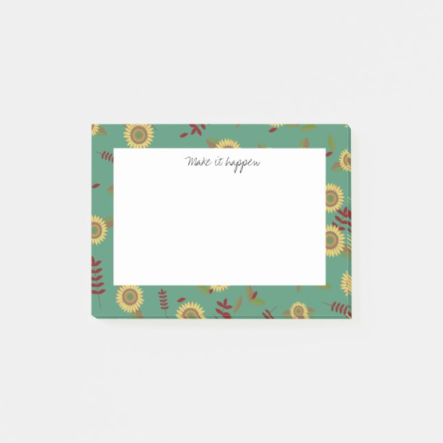 Tournesol post-it personnalisé, faites-le arriver (Devant)