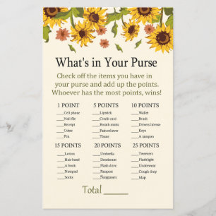 Tournesol Qu'y a-t-il dans votre sac à main